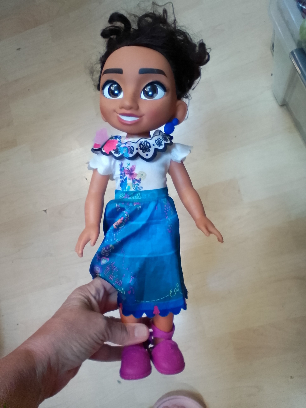Fashion Play Doll in Blue Dress with Pink Shoes
